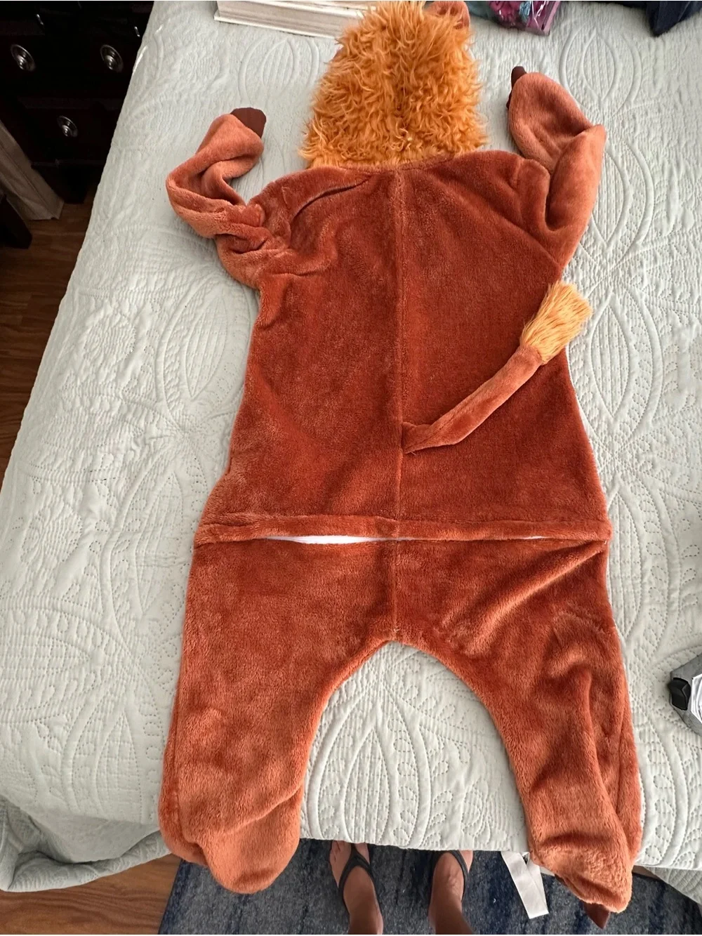 Kids Plush Hooded Lion One-Piece Halloween Costume Child Sz 4-6
